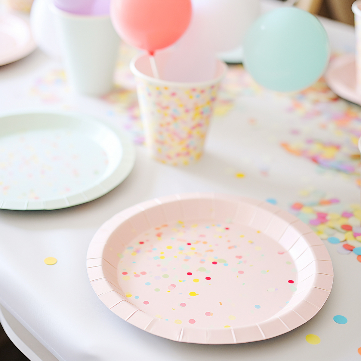 7-Inch round Gold Dot Paper Plates Custom Party Dessert Dish Disposable Gold Dot Paper Dish