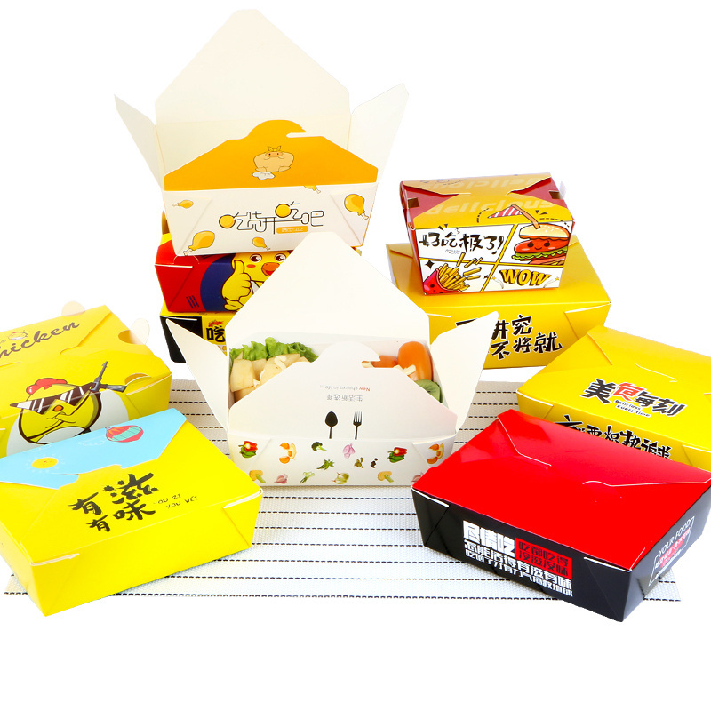 Lunch Box Food Gift Package Mooncake Box Offset Printing Disposable Kraft Paper Custom Factory Supply Brown Food Paper Box