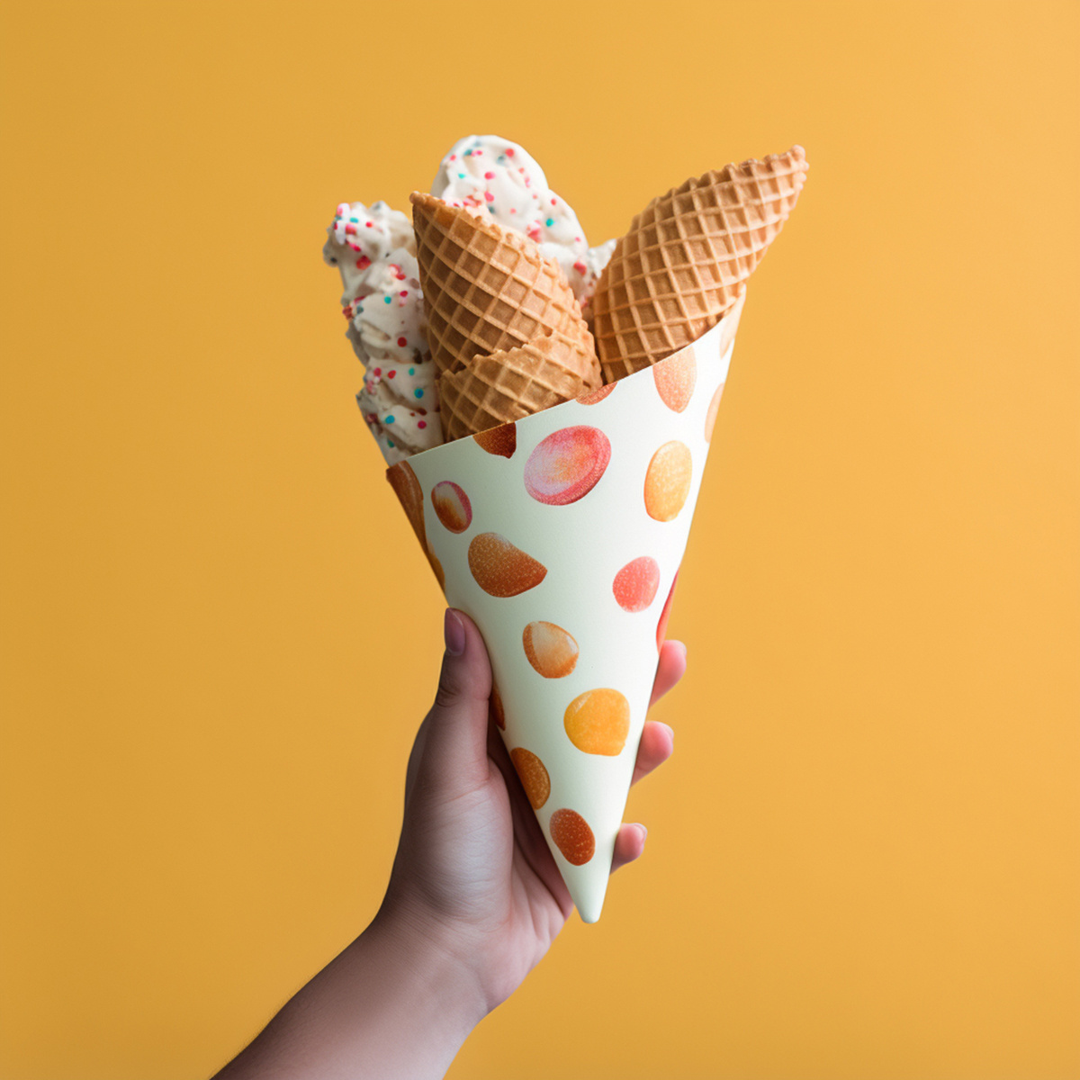 Custom Printed Craft Paper Ice Cream Cone Sleeves Disposable Single-Ply Paper Wrapping Cups for Food Beverage Crafts