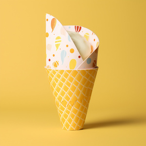 Custom Design Ice Cream Cone Sleeve Wrapping Paper Cups Wholesale