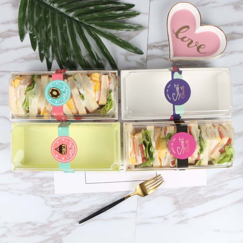 Hot Sale Eco-Friendly Kraft Pulp Paper Box with Clear Plastic Lid Rigid Packaging for Biscuit Cake Sushi Foil Specifications