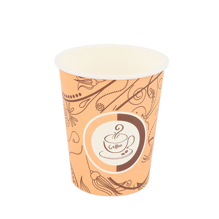 Custom Single Wall Disposable Coffee Paper Cups Biodegradable Print Material for Tea Drink Water for Craft and Beverage Use