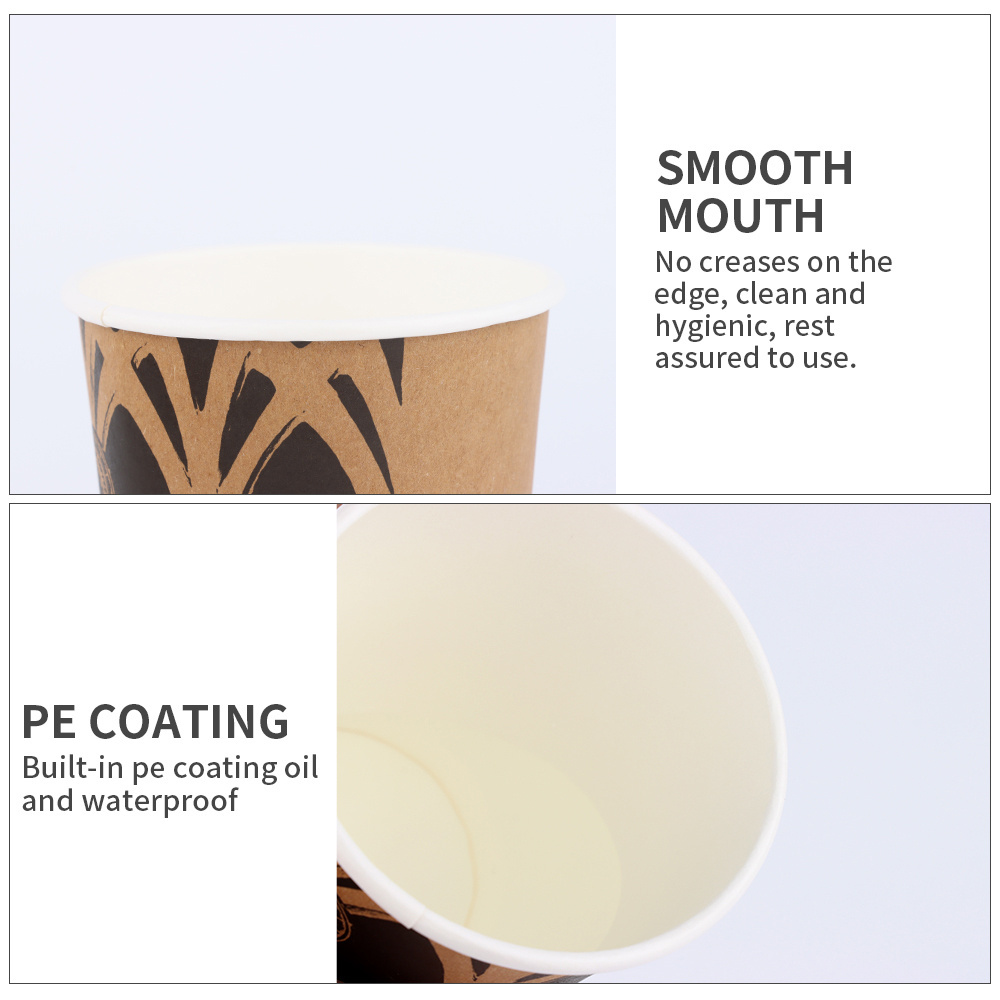 8//12/16 oz Customized Logo Eco-friendly disposable kraft PE Coating double wall Paper coffee cups