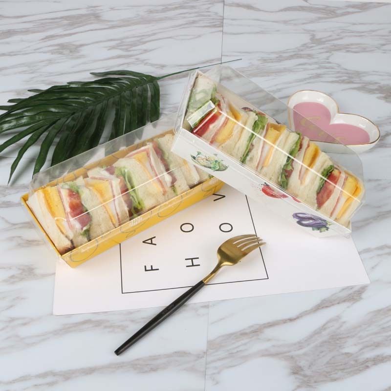 Hot Sale Eco-Friendly Kraft Pulp Paper Box with Clear Plastic Lid Rigid Packaging for Biscuit Cake Sushi Foil Specifications