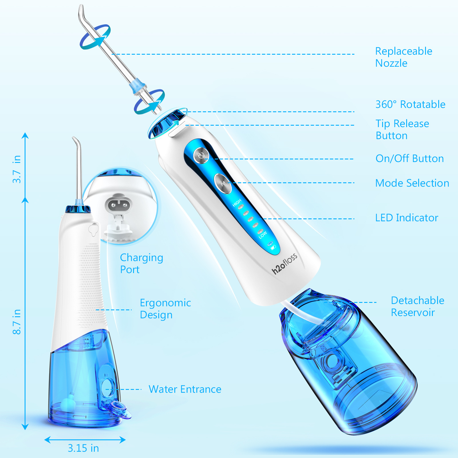 H2ofloss Oral care appliances teeth washing machine oral hygiene products teeth cleaning devices irrigator irrigador dental wate