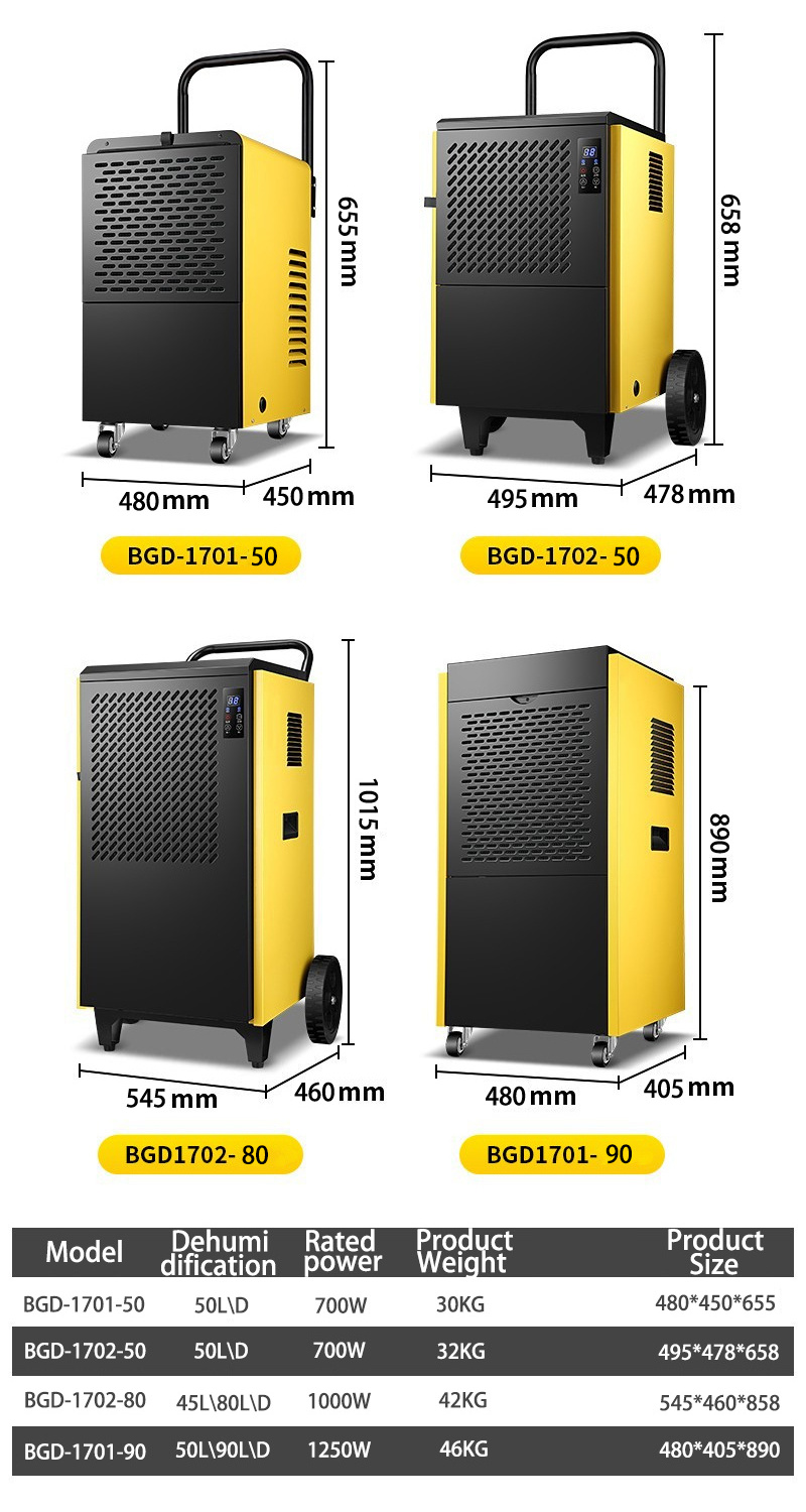 700W Factory Portable Desiccant Manufacturer Air Dehumidifier Industrial Commercial Dehumidifiers with Wheel