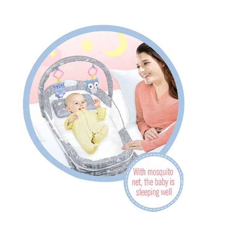 Portable Baby Sleeping Bed Good Quality Travel Kids Cribs with Mosquito Net Extended version  mosquito net bed/music lighting