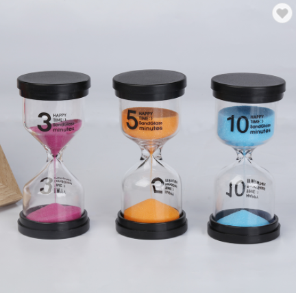 Novelty 15 30 60 Min Glass Sand Clock Sand Timer With ABS Cover Colorful Hourglass