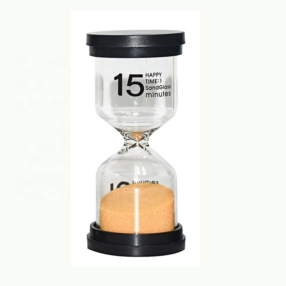 Novelty 15 30 60 Min Glass Sand Clock Sand Timer With ABS Cover Colorful Hourglass