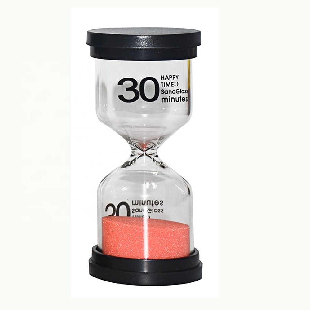 Novelty 15 30 60 Min Glass Sand Clock Sand Timer With ABS Cover Colorful Hourglass