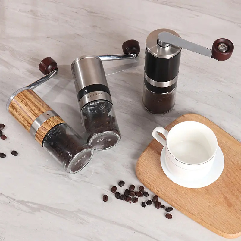 portable Mini Travel Coffee Herb Spice Grinder Black White Ceramics Cutter Coffee Bean Grinder For Coffee Shop