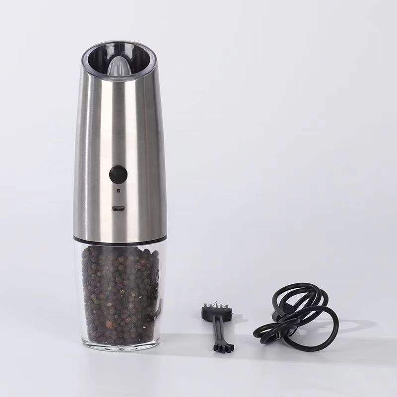 new arrival usb rechargeable automatic pepper mill grinder pepper powder multifunction stainless steel electric spice grinder