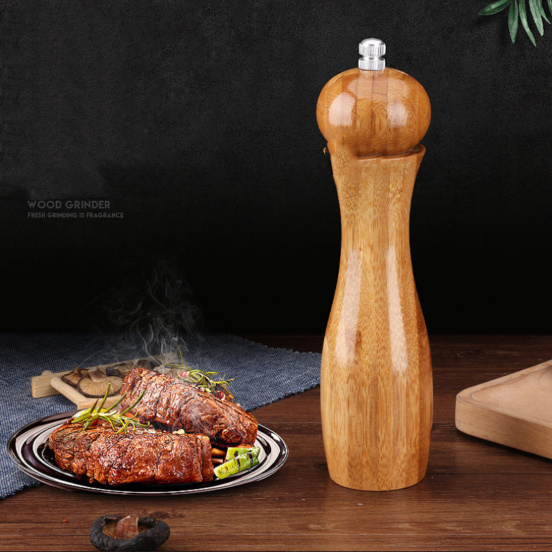 Large Capacity manual wood dry pepper grinder spice mill smooth manual salt grinder with Ceramic Rotor