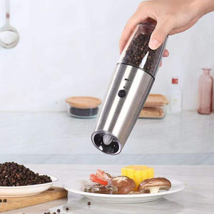 new arrival usb rechargeable automatic pepper mill grinder pepper powder multifunction stainless steel electric spice grinder