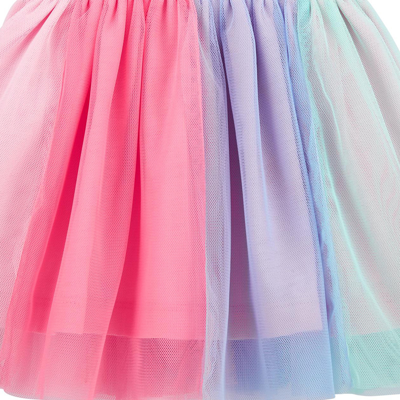 Butterfly Jersey Tutu Dress 2022 Spring Summer Wholesale Custom Girls Princess Dress Rainbow Mesh Dress