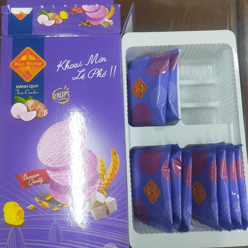 PREMIUM HIGH QUALITY BRAND BAO HUNG CRACKER TARO FLAVOUR 368GR- DELICIOUS CRISPY THIN CRACKERS