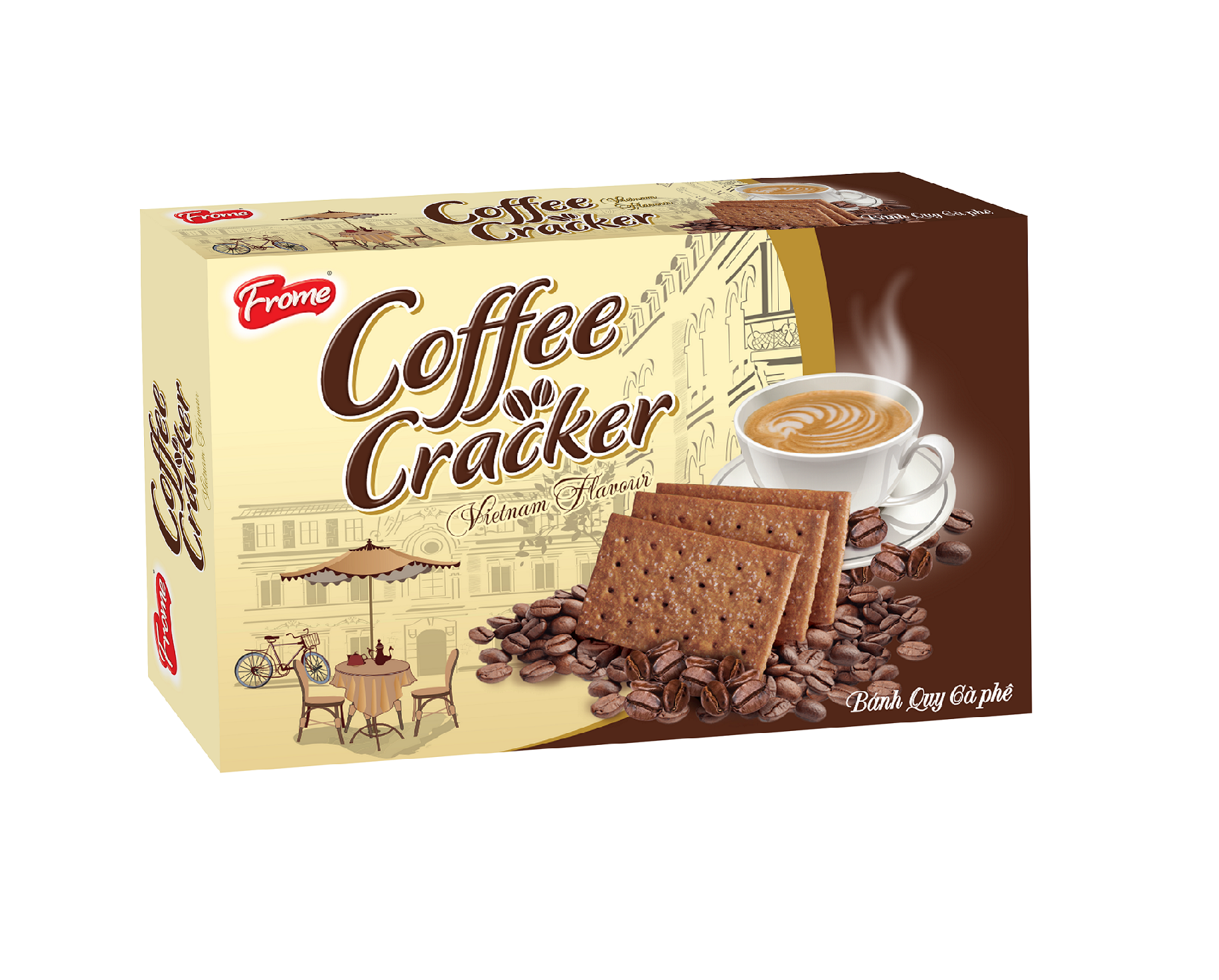 High QUALITY CRACKER COFFEE FLAVOUR - DELICIOUS CRISPY Thin CRACKERS MADE in VIETNAM 380GR BOX Rectangle Sweet Cheap Biscuits