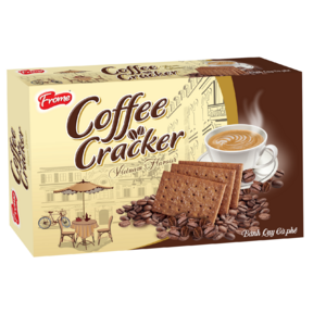 High QUALITY CRACKER COFFEE FLAVOUR - DELICIOUS CRISPY Thin CRACKERS MADE in VIETNAM 380GR BOX Rectangle Sweet Cheap Biscuits