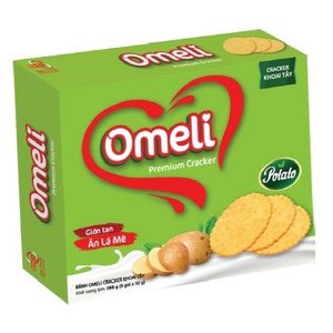 Premium Quality Omeli/ OEM Brand Thin Crispy Biscuit Cracker Potato Flavour in Box or Bag Halal ISO Export