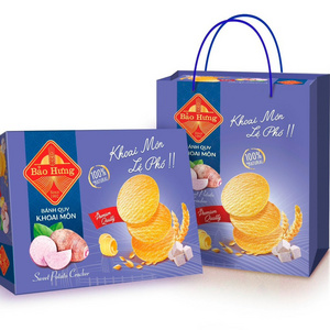 HIGH QUALITY BRAND BAO HUNG CRACKER TARO FLAVOUR 368GR BOX - DELICIOUS CRISPY THIN CRACKERS MADE IN VIETNAM