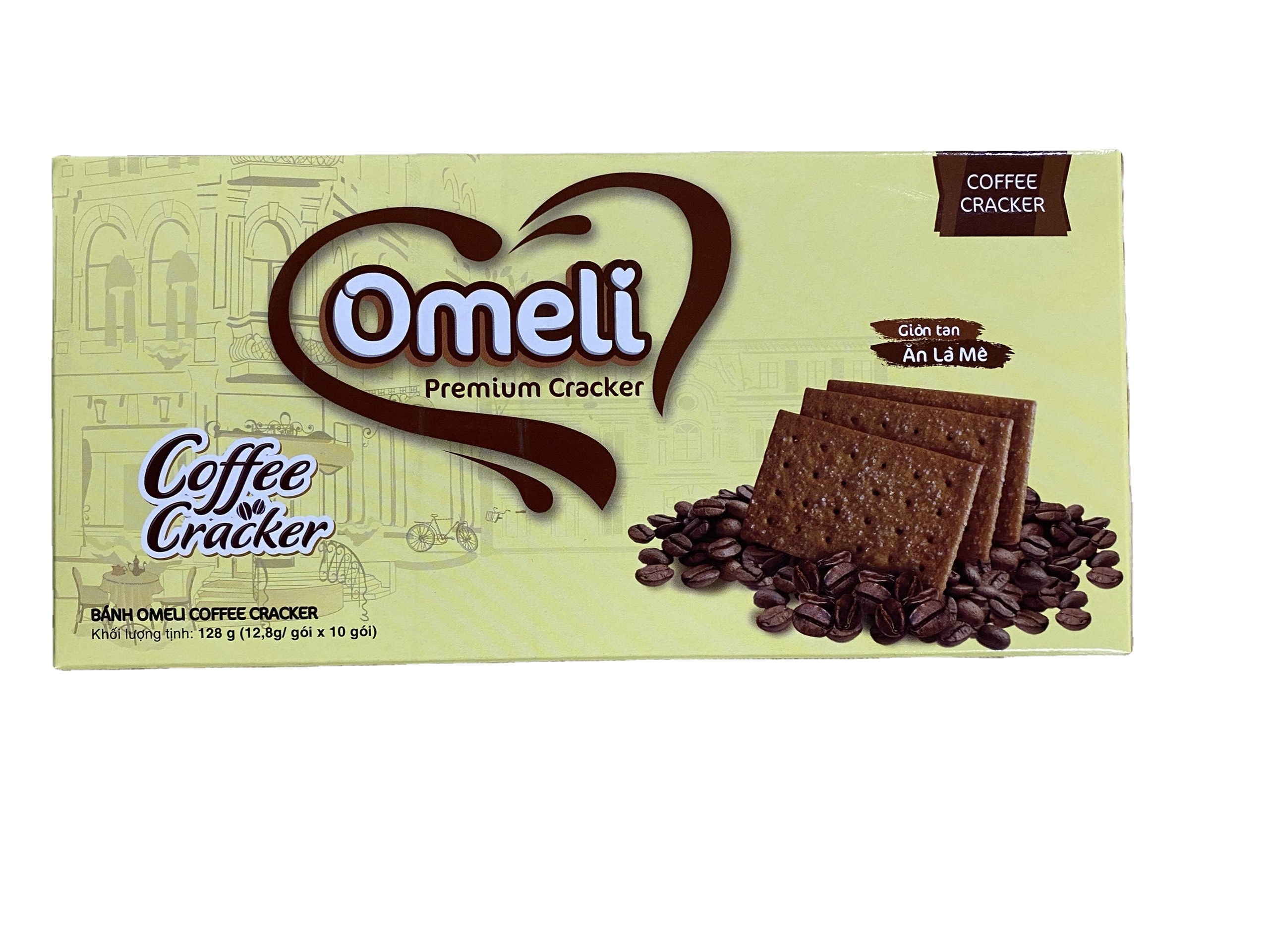 BEST QUALITY CRACKER COFFEE FLAVOUR 380GR BOX - DELICIOUS CRISPY TASTY THIN CRACKERS MADE IN VIETNAM