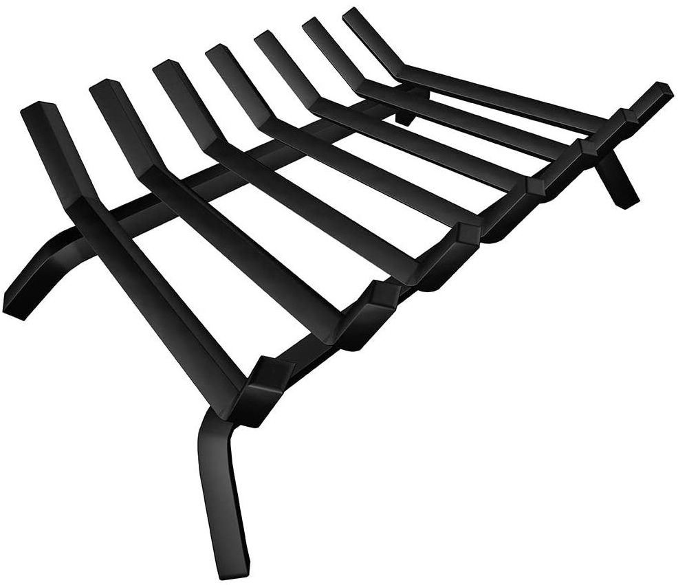 Black Wrought Heavy Duty Solid Steel  Fireplace Log Grate for Outdoor Kindling Tools Pit Wood Stove Firewood Burning Rack Holder