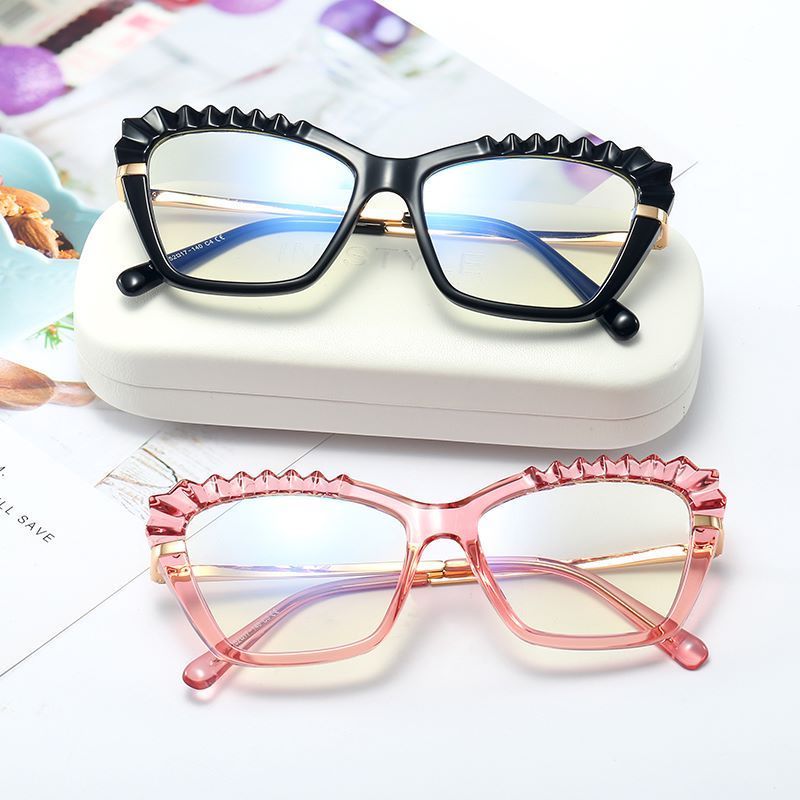 The new women's TR90 anti-blue light glasses spring leg computer glasses flat glasses can be equipped with myopia lenses