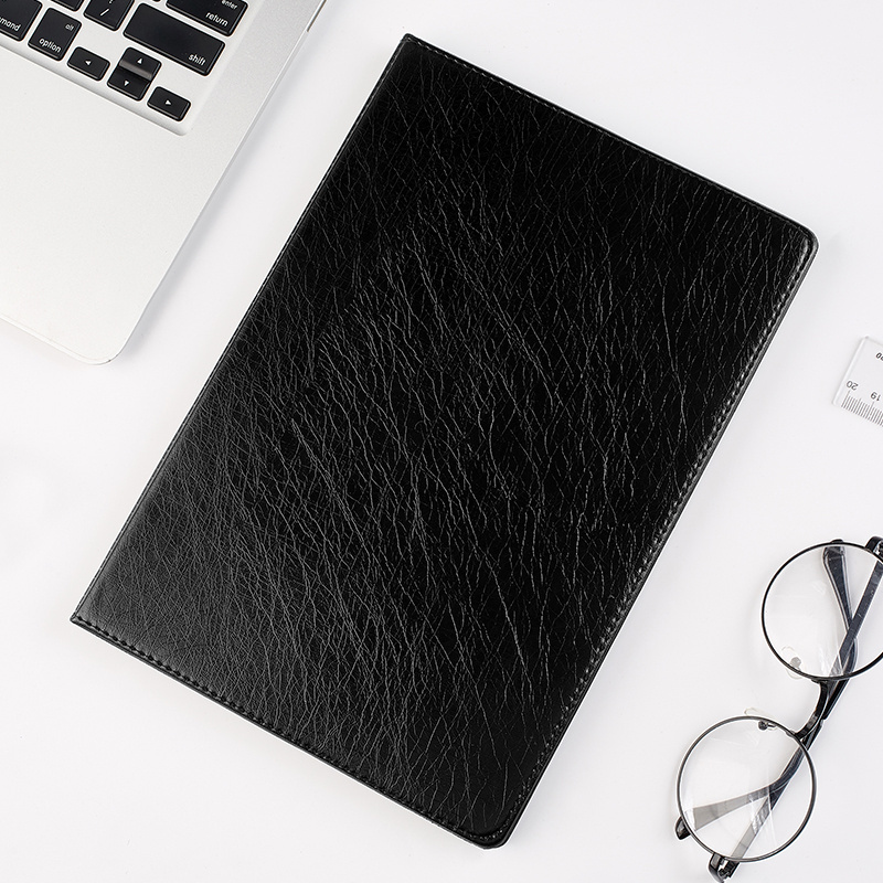 18k 80 Sheets Paper Notebook Black Soft Pu Leather Cover Meeting Pu Leather Customized Lined Notebook