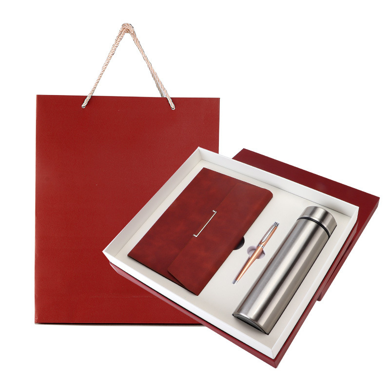 Luxury custom rollerball pen metal ballpoint pen business gift set with 500ml thermos cup notebook gift set