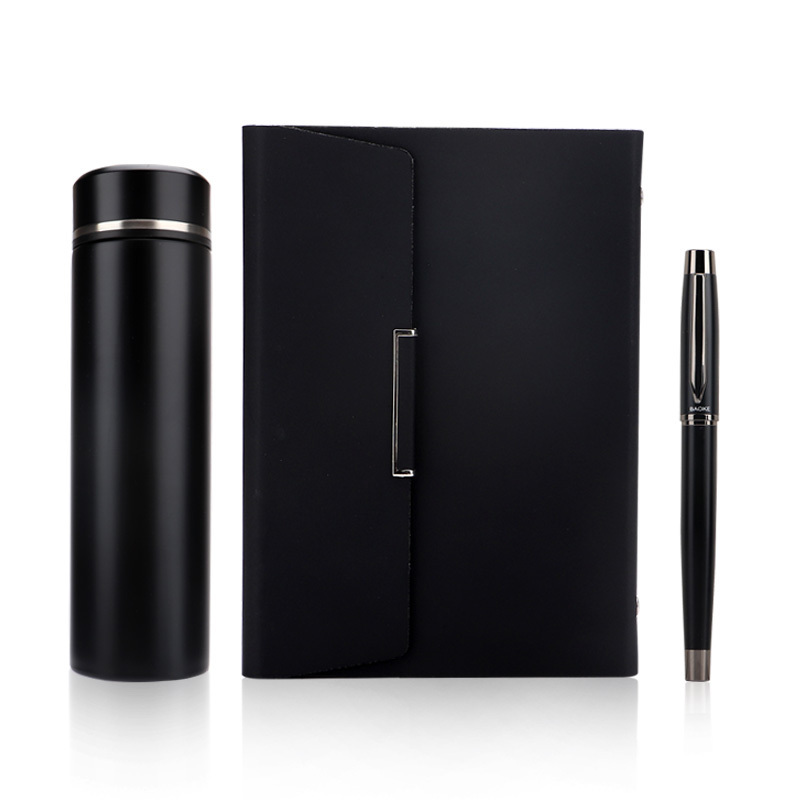 Luxury custom rollerball pen metal ballpoint pen business gift set with 500ml thermos cup notebook gift set