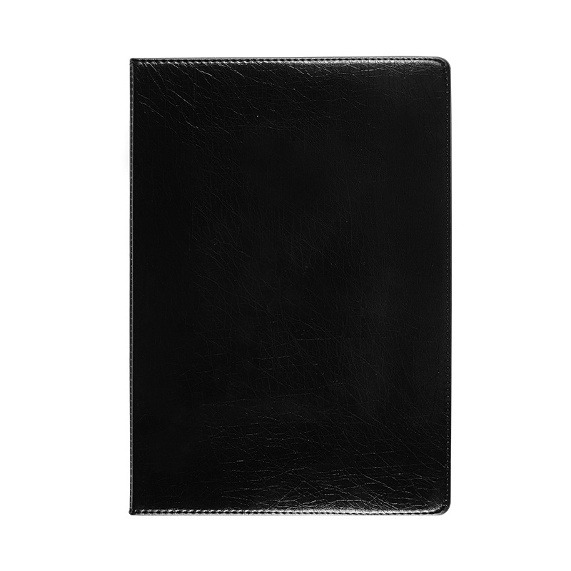 18k 80 Sheets Paper Notebook Black Soft Pu Leather Cover Meeting Pu Leather Customized Lined Notebook