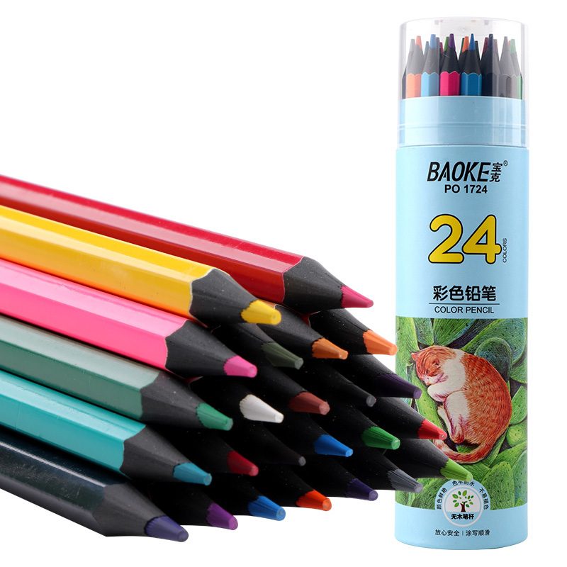 Oil-based Lead Plastic Pencil Hexagonal Shape Multi Color Pencil