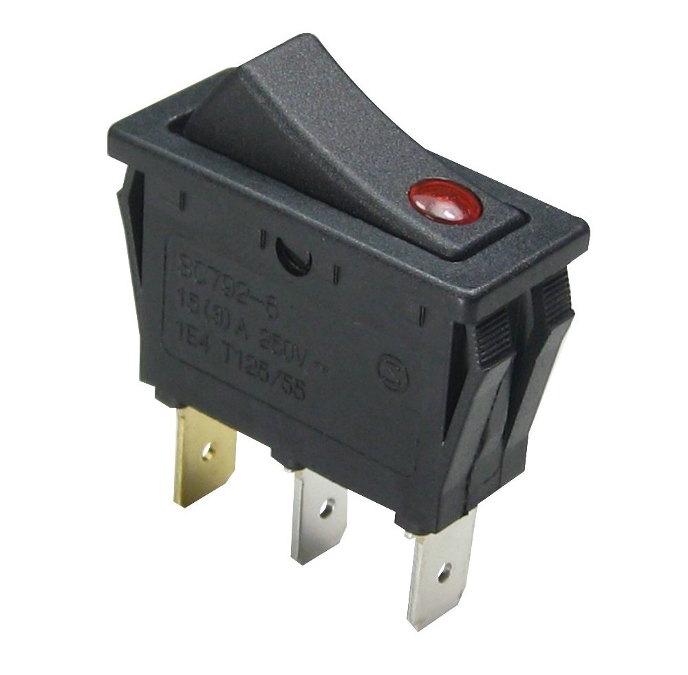 Baokezhen illuminated on-off electrical rocker switch connection 15a 125vac t85 for table lamp switch