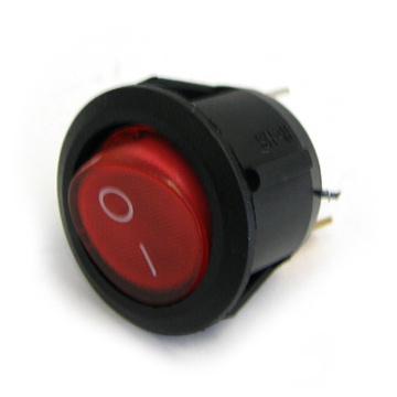 Custom 16A 250V  oval red button rocker switches 3 pins Illuminated rocker switch