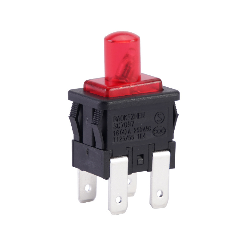 Spst Dpst High Power Single Pole Double Pole Push Button Switch Momentary On Off Self-locking Plastic Touch Switches