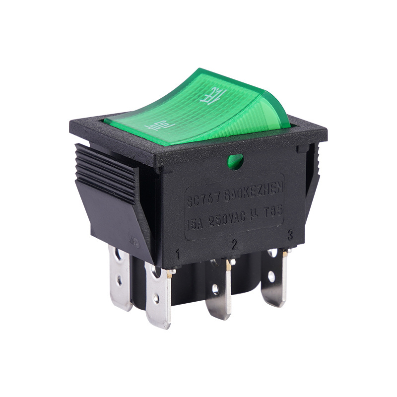 Dpdt Switch Square Head 4/6 Pin On Off Boat Switch Baokezhen SC767 Illuminated Boat Square Rocker Switch