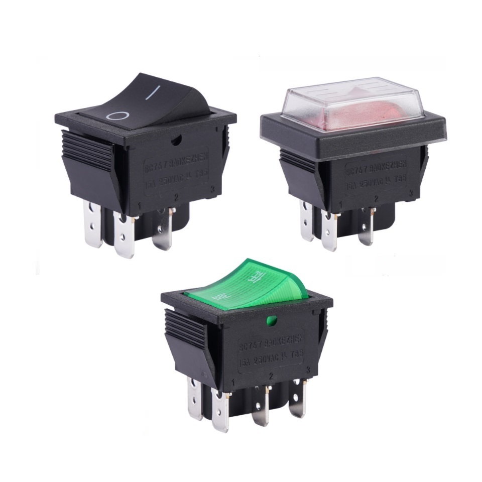 Dpdt Switch Square Head 4/6 Pin On Off Boat Switch Baokezhen SC767 Illuminated Boat Square Rocker Switch