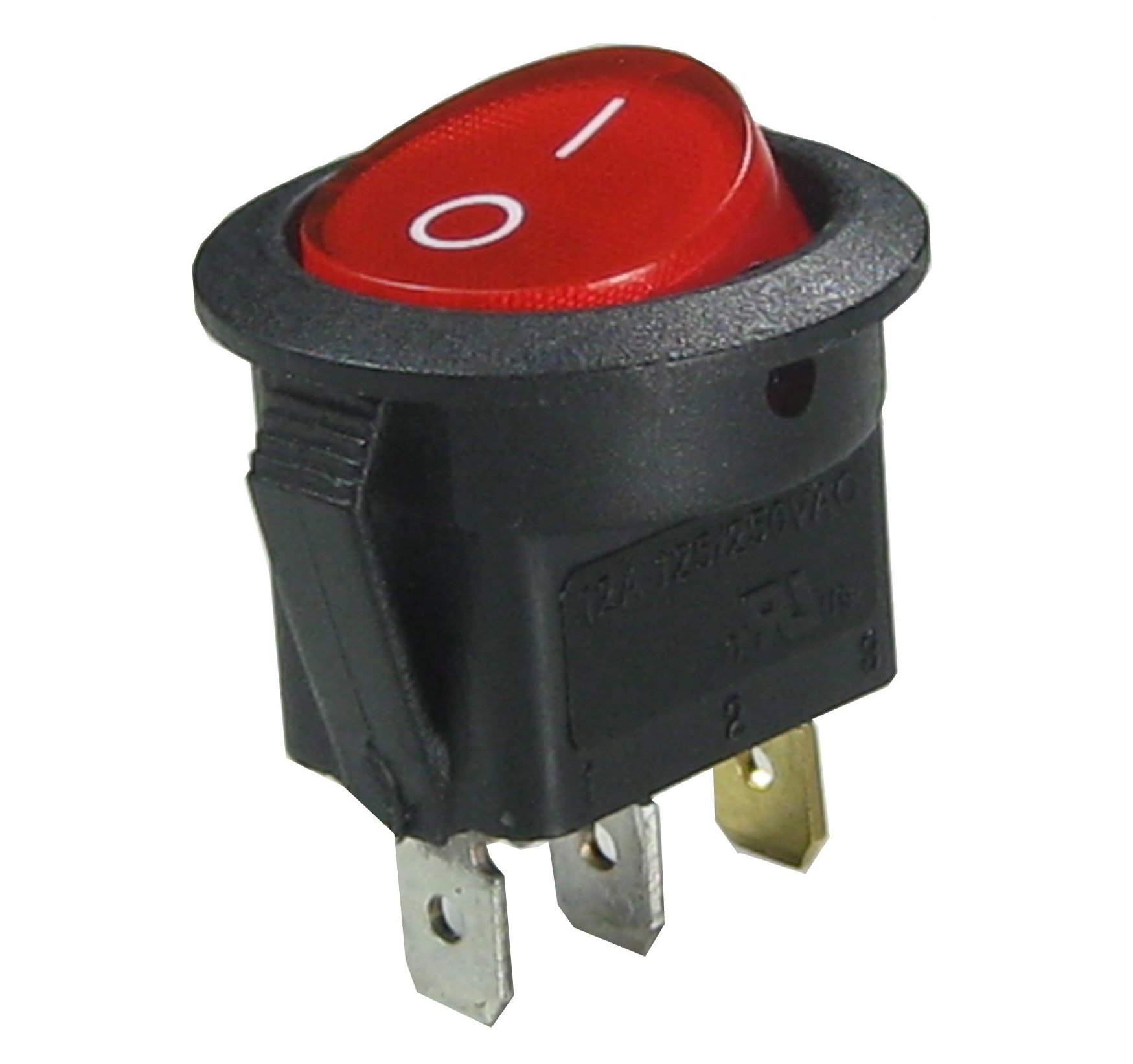 Custom 16A 250V  oval red button rocker switches 3 pins Illuminated rocker switch