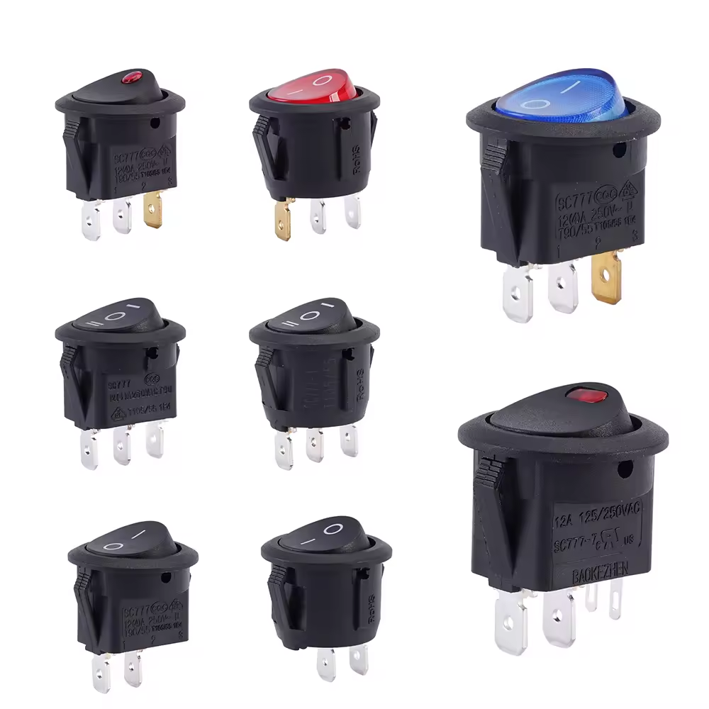 Baokezhen Electrical  LED illuminated 6A/10A/16A 125V/250V 2/3/4/6 Pin ON-OFF ON-OFF-ON 2/3 Position Boat Switch  Rocker switch