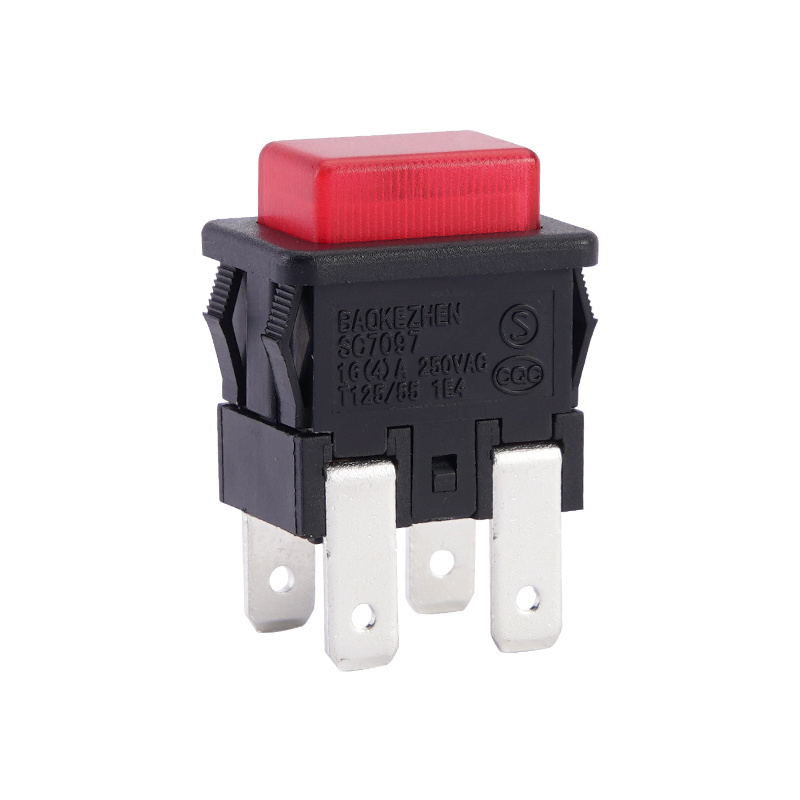 Spst Dpst High Power Single Pole Double Pole Push Button Switch Momentary On Off Self-locking Plastic Touch Switches