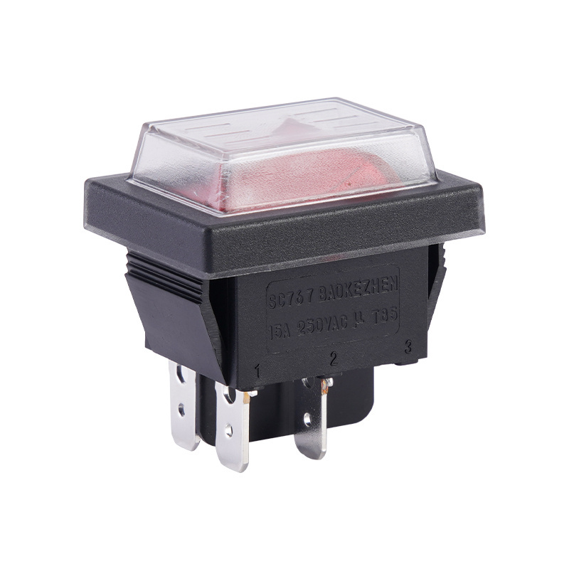 Dpdt Switch Square Head 4/6 Pin On Off Boat Switch Baokezhen SC767 Illuminated Boat Square Rocker Switch