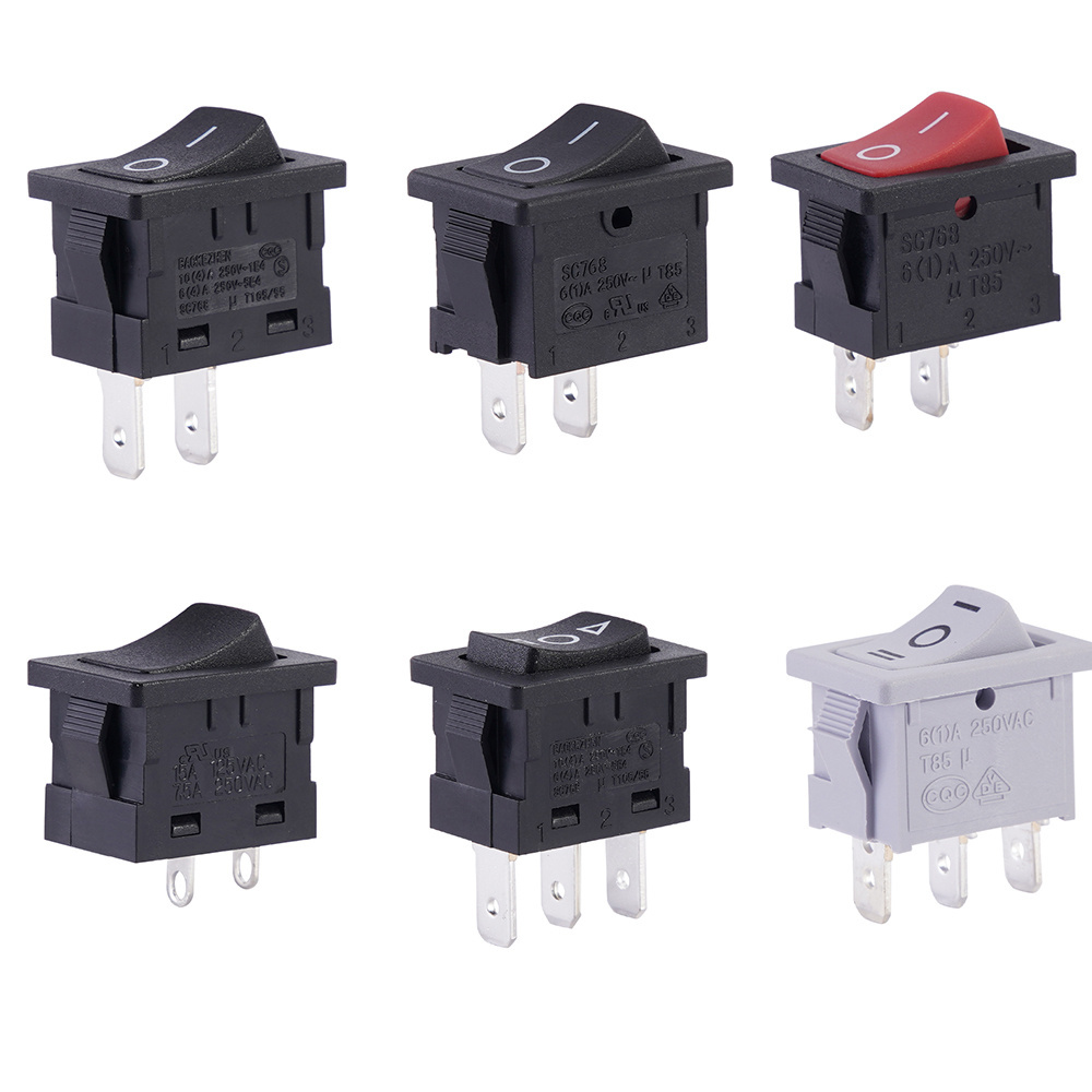 Baokezhen Electrical  LED illuminated 6A/10A/16A 125V/250V 2/3/4/6 Pin ON-OFF ON-OFF-ON 2/3 Position Boat Switch  Rocker switch