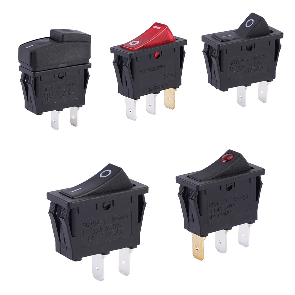 Baokezhen Electrical  LED illuminated 6A/10A/16A 125V/250V 2/3/4/6 Pin ON-OFF ON-OFF-ON 2/3 Position Boat Switch  Rocker switch