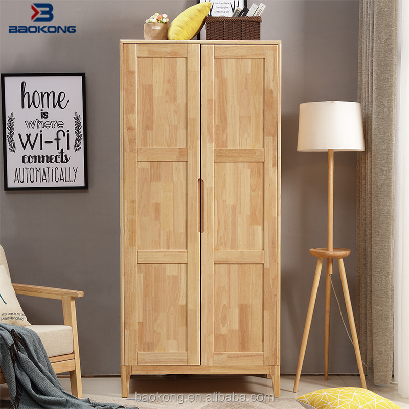 Modern Wooden Chest Of Drawers Wood Bedroom Furniture 2-Door Wardrobe