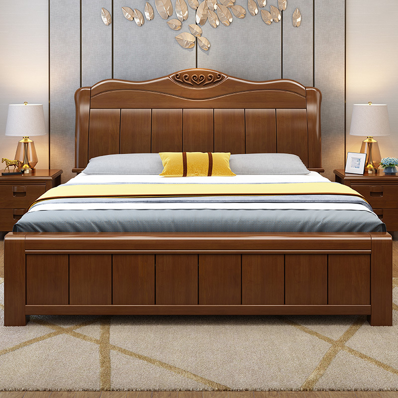 Modern Home Bedroom Furniture  Master  Room King Size Double Bed Set  With Night Stand