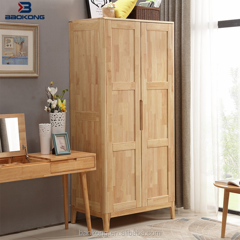 Modern Wooden Chest Of Drawers Wood Bedroom Furniture 2-Door Wardrobe