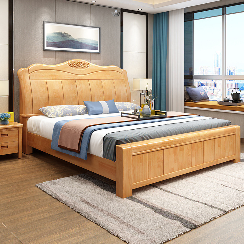 Modern Home Bedroom Furniture  Master  Room King Size Double Bed Set  With Night Stand