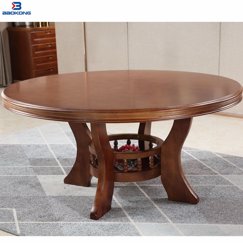 8 Seat Wooden Rotating Dining Round Table And Chair Set