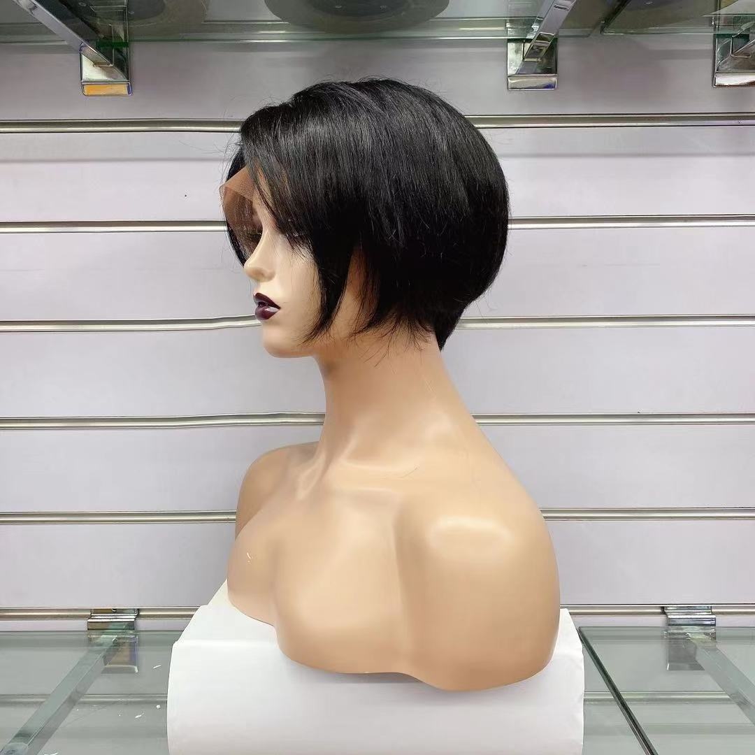 Pixie Cut Wig Lace Front Short Bob Wig Natural peruvian Remy Human Hair Pixie Wigs For Black Women