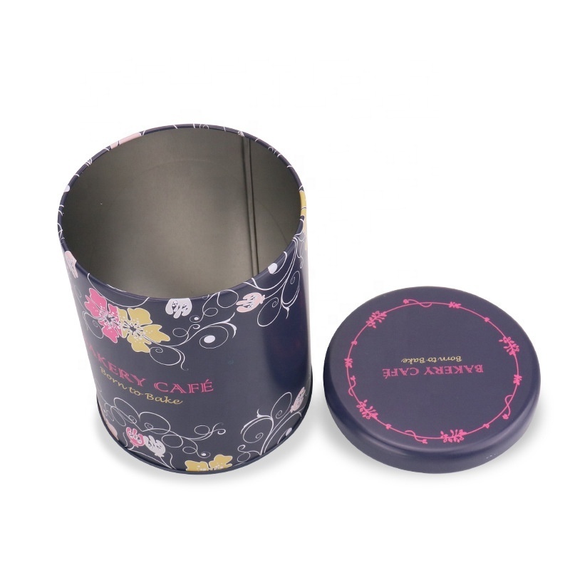 Custom Printed 16 oz Black Round Metal Tin Box Candy Tea Gift Soy Wax Tin Can for Candle 4 oz 8 oz Colored Pink Candle Tins